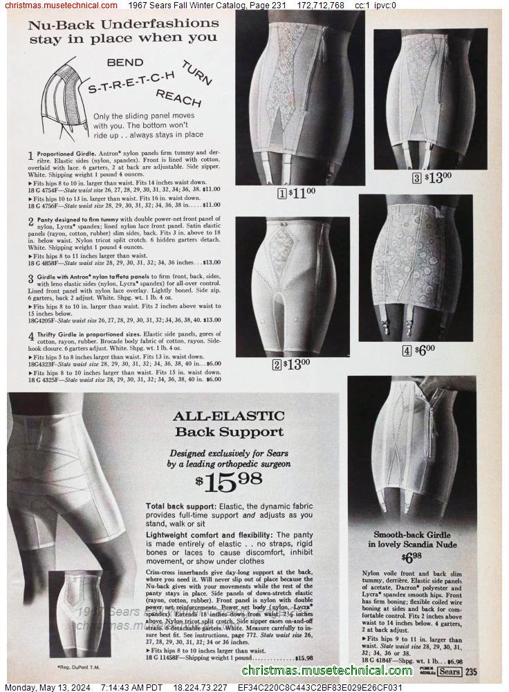 1967 Sears Fall Winter Catalog, Page 231