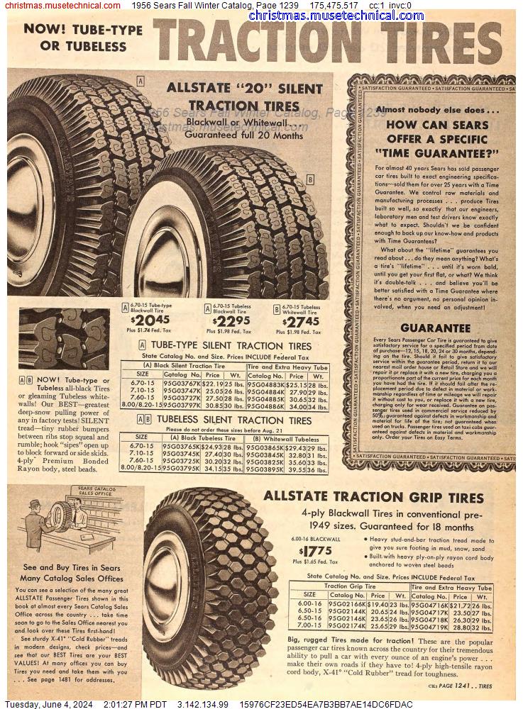 1956 Sears Fall Winter Catalog, Page 1239