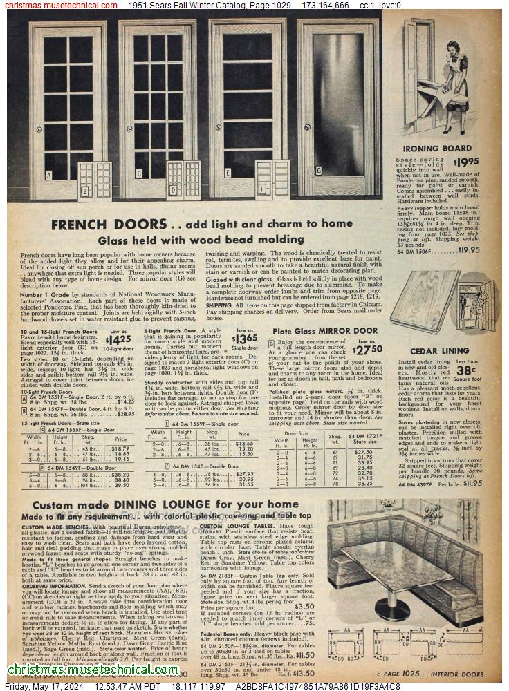 1951 Sears Fall Winter Catalog, Page 1029