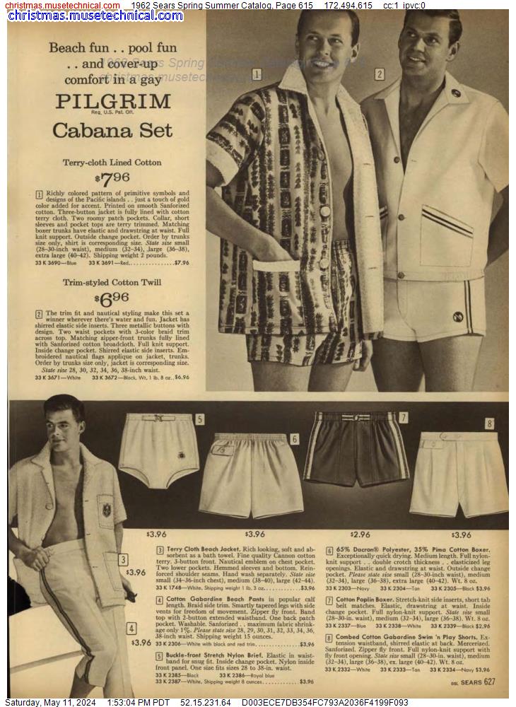 1962 Sears Spring Summer Catalog, Page 615