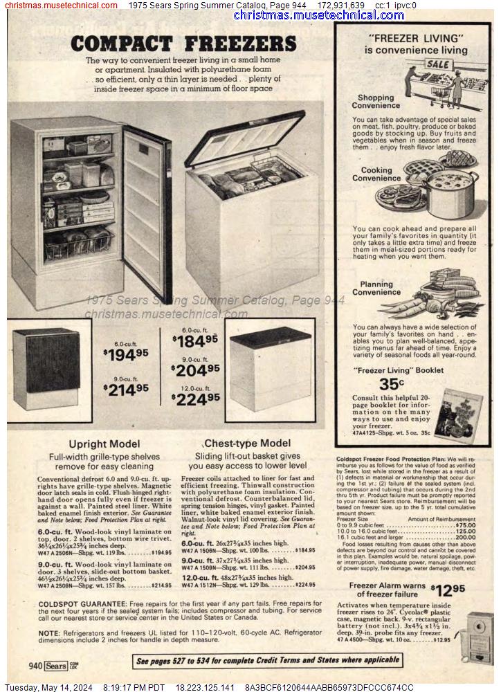 1975 Sears Spring Summer Catalog, Page 944