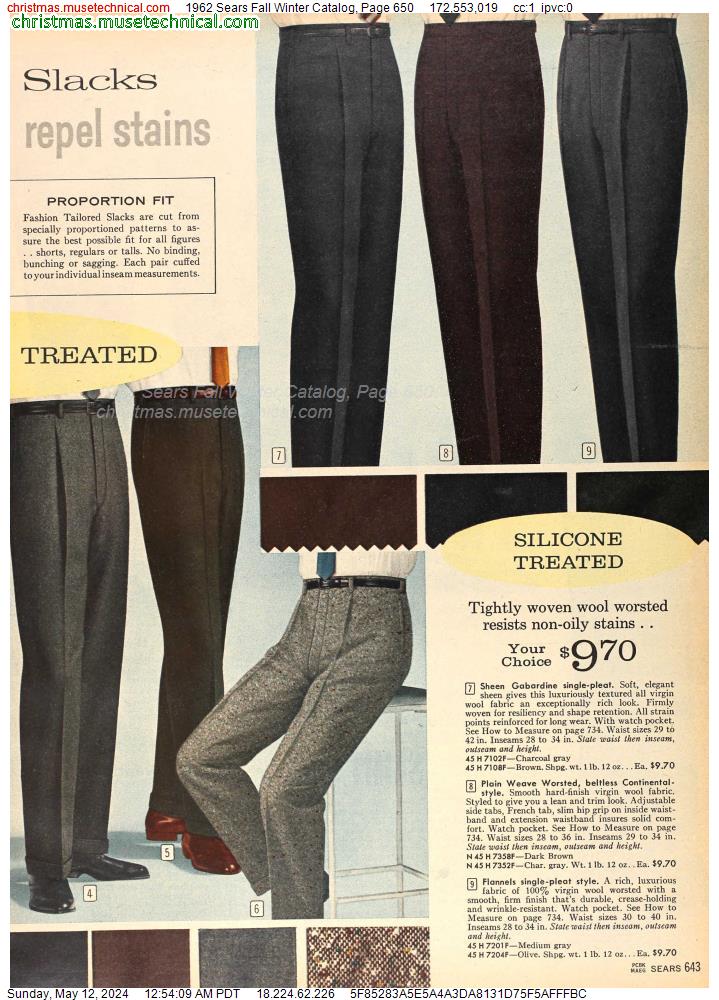 1962 Sears Fall Winter Catalog, Page 650