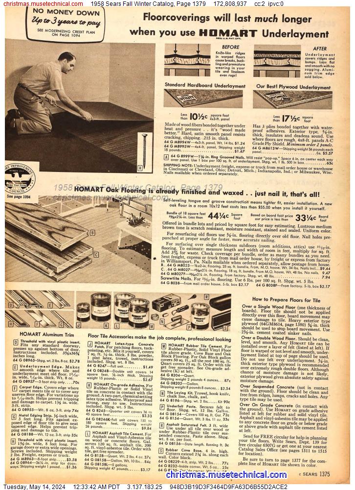 1958 Sears Fall Winter Catalog, Page 1379