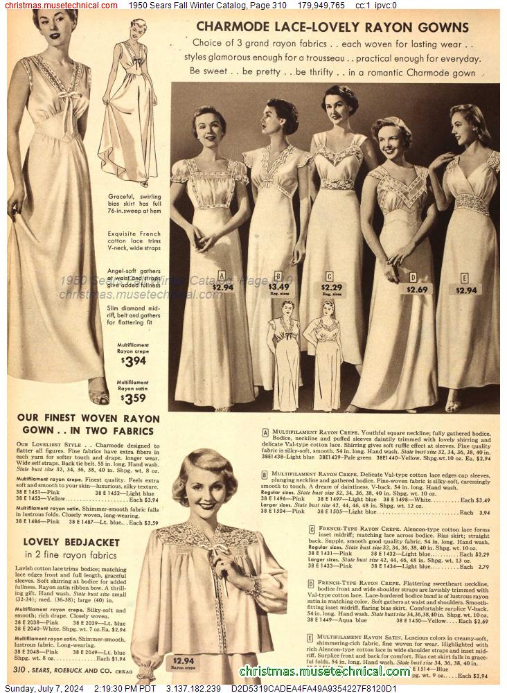 1950 Sears Fall Winter Catalog, Page 310