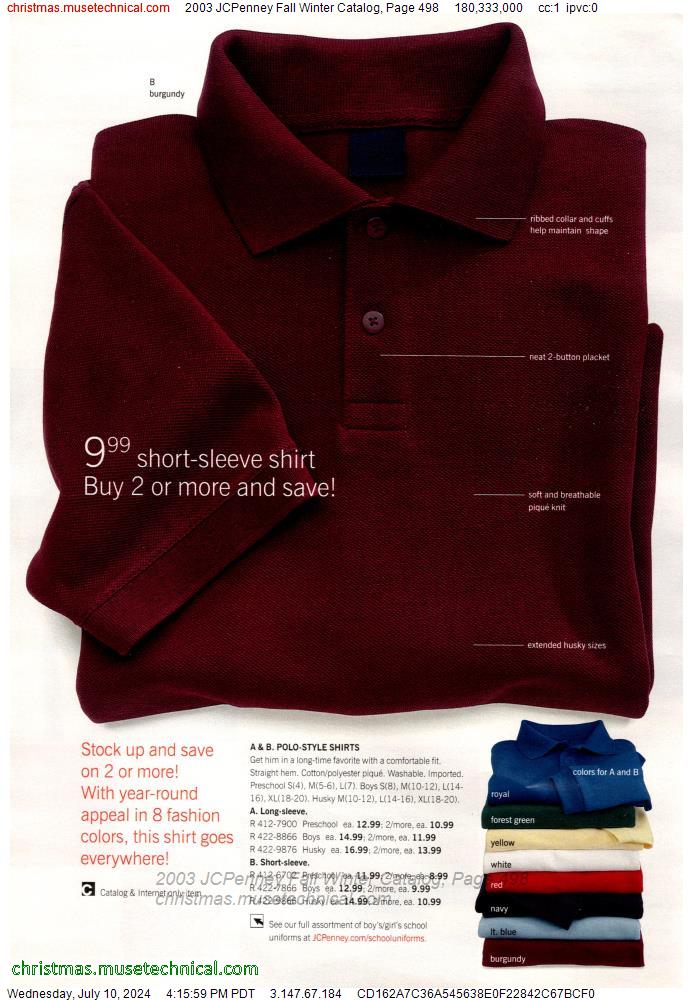 2003 JCPenney Fall Winter Catalog, Page 498