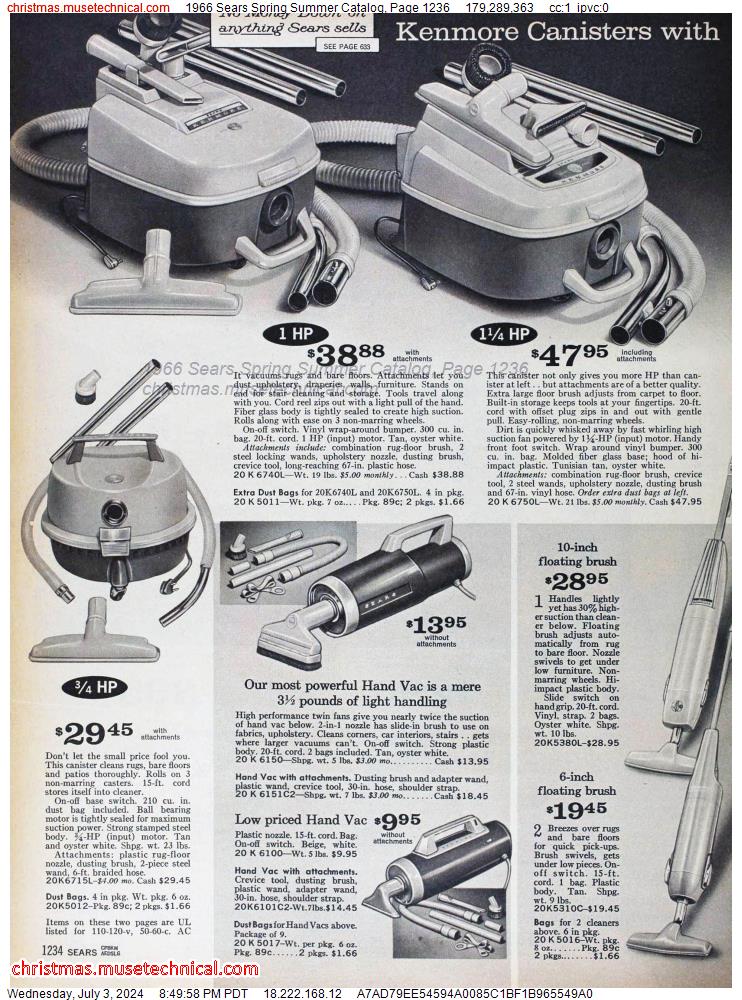1966 Sears Spring Summer Catalog, Page 1236