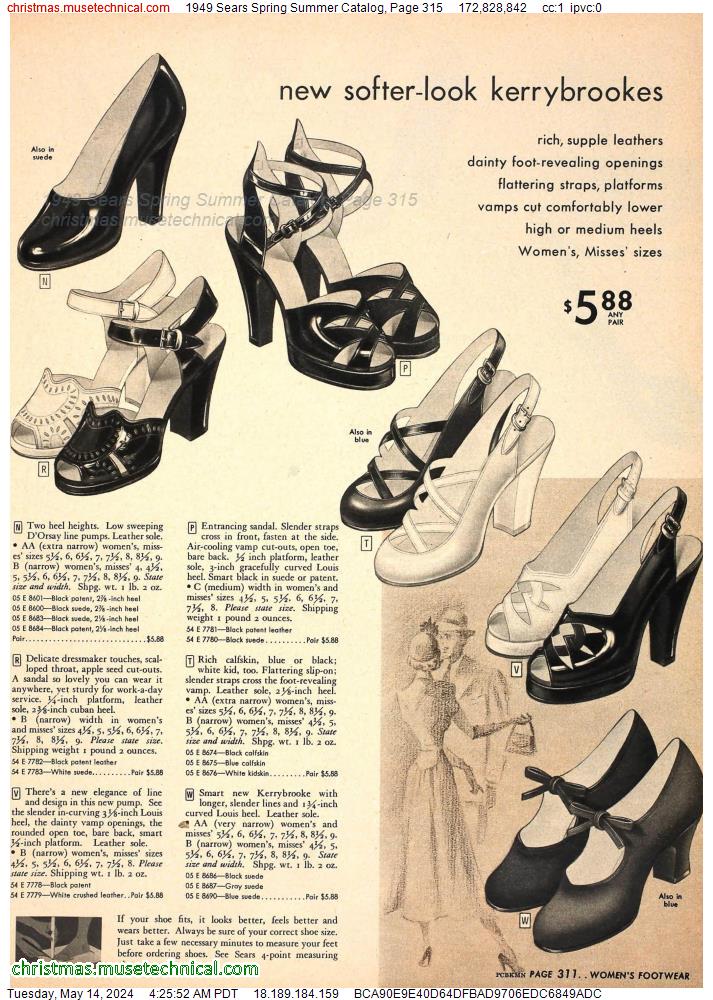 1949 Sears Spring Summer Catalog, Page 315
