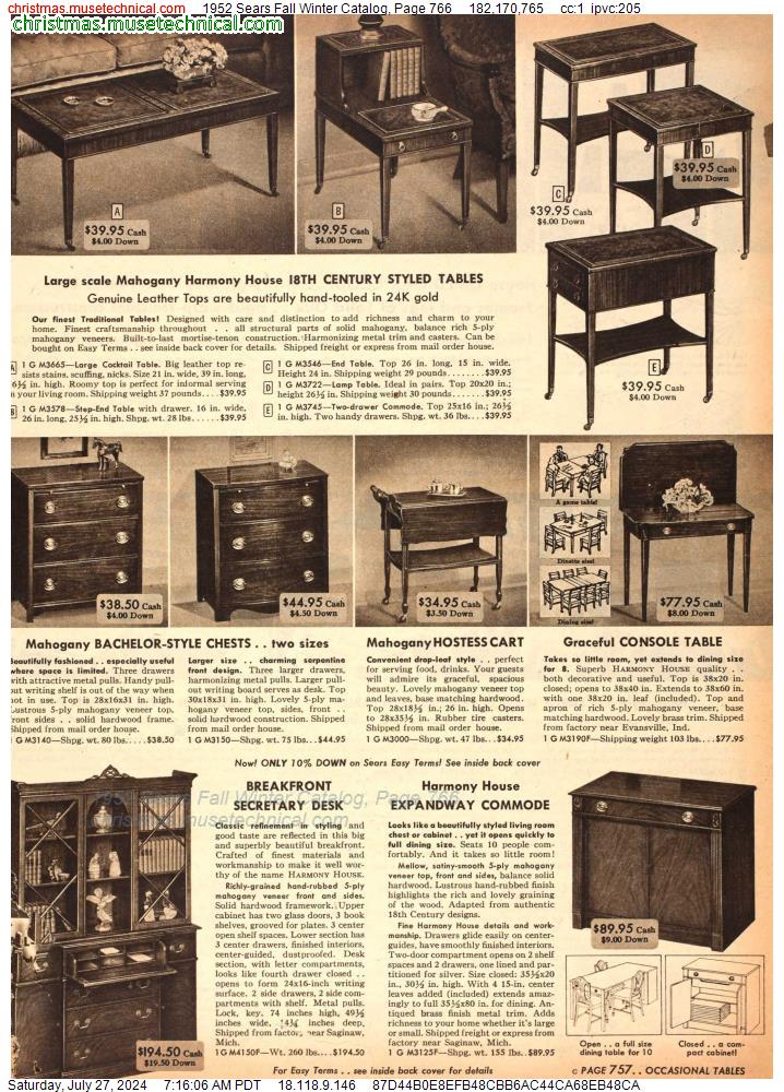 1952 Sears Fall Winter Catalog, Page 766