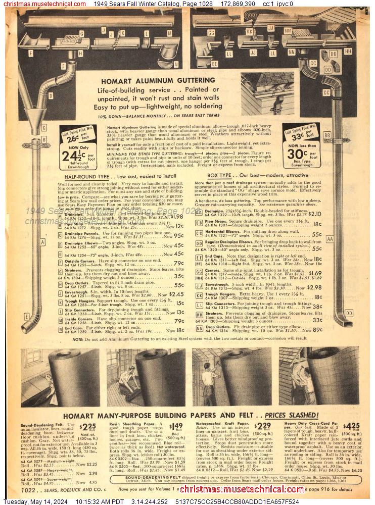 1949 Sears Fall Winter Catalog, Page 1028
