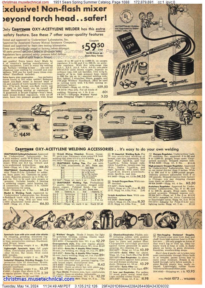 1951 Sears Spring Summer Catalog, Page 1088