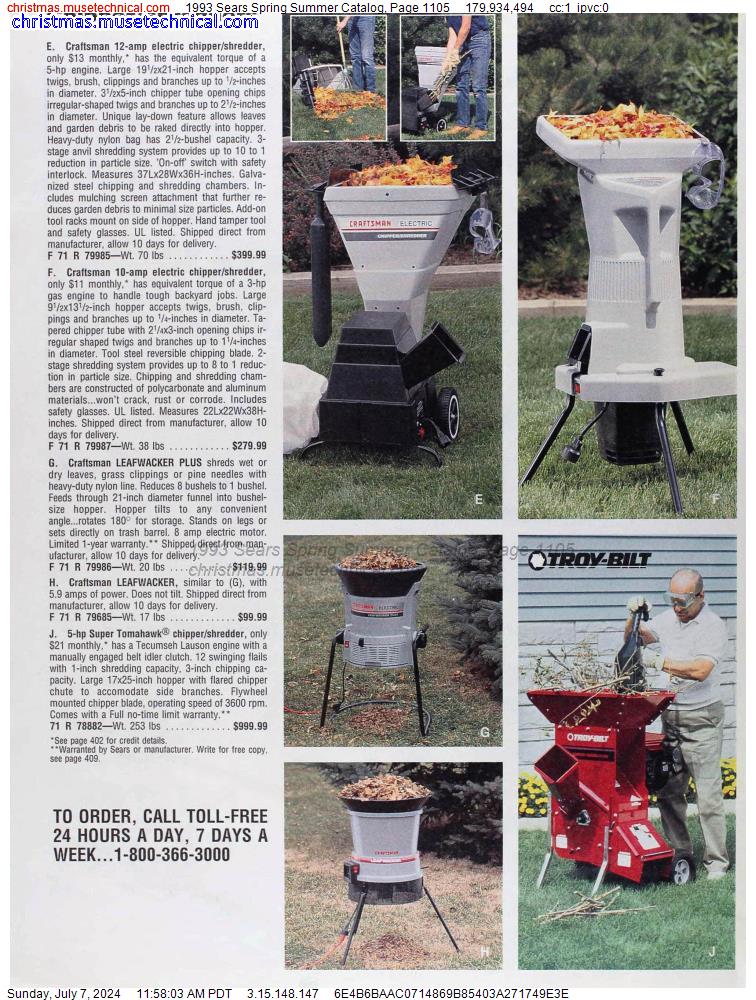 1993 Sears Spring Summer Catalog, Page 1105
