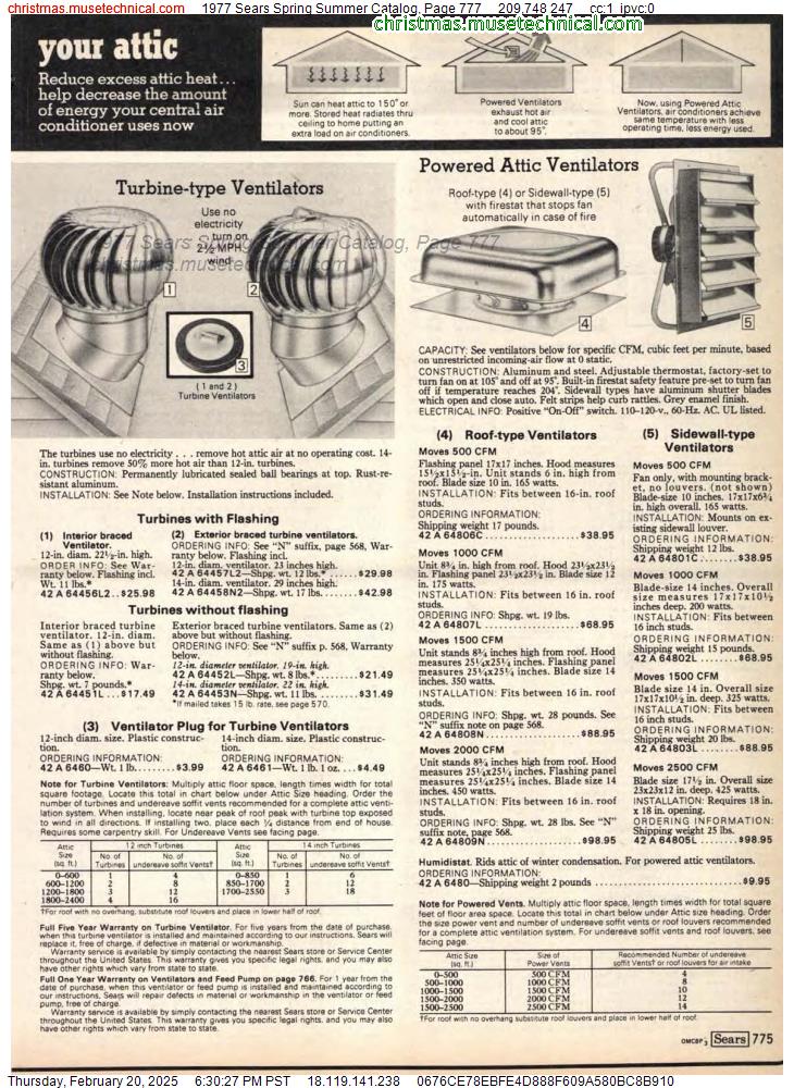 1977 Sears Spring Summer Catalog, Page 777