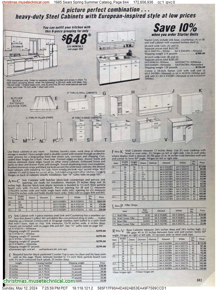 1985 Sears Spring Summer Catalog, Page 844