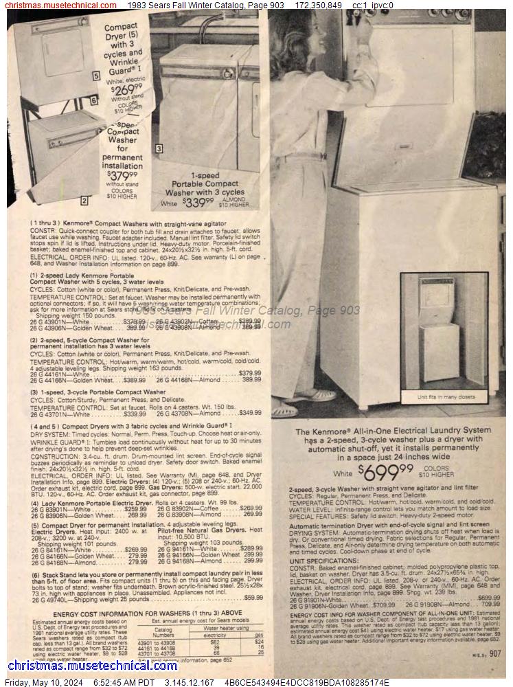 1983 Sears Fall Winter Catalog, Page 903