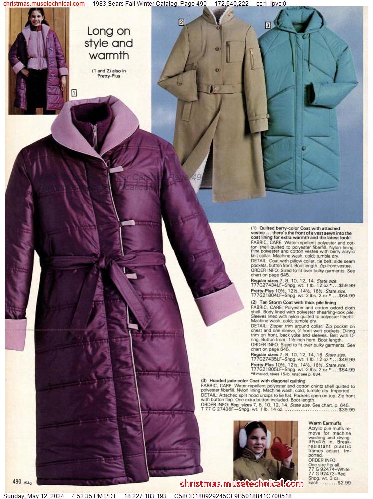 1983 Sears Fall Winter Catalog, Page 490