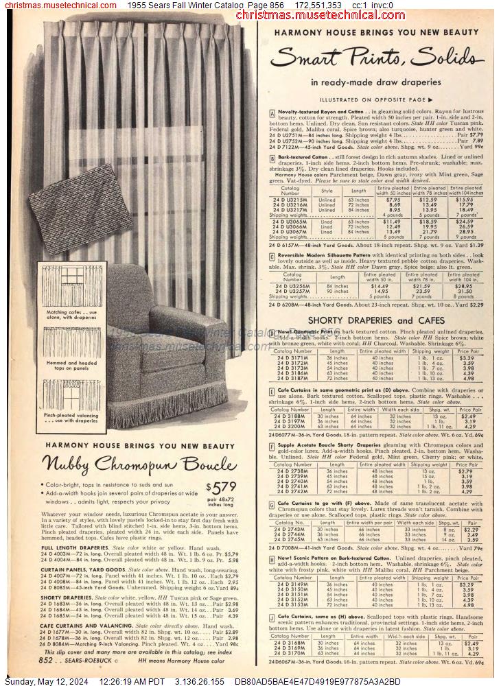 1955 Sears Fall Winter Catalog, Page 856