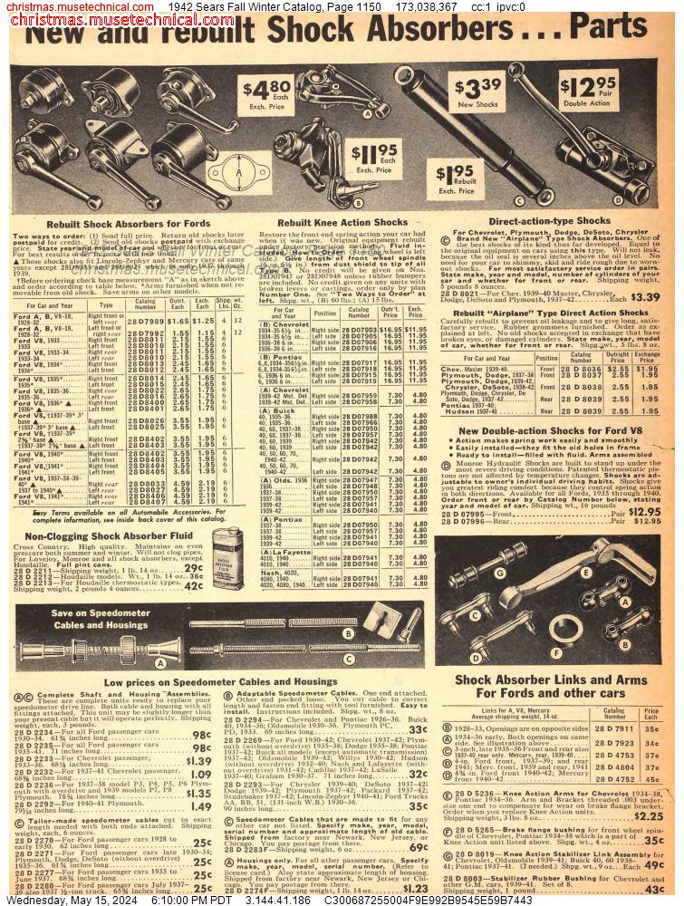 1942 Sears Fall Winter Catalog, Page 1150