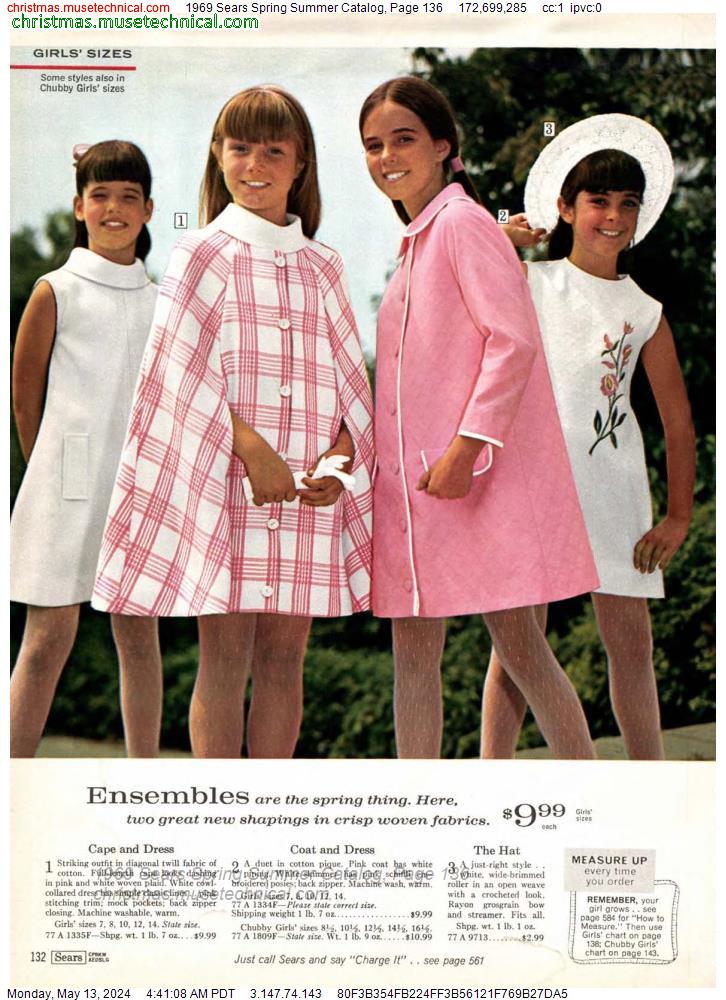 1969 Sears Spring Summer Catalog, Page 136