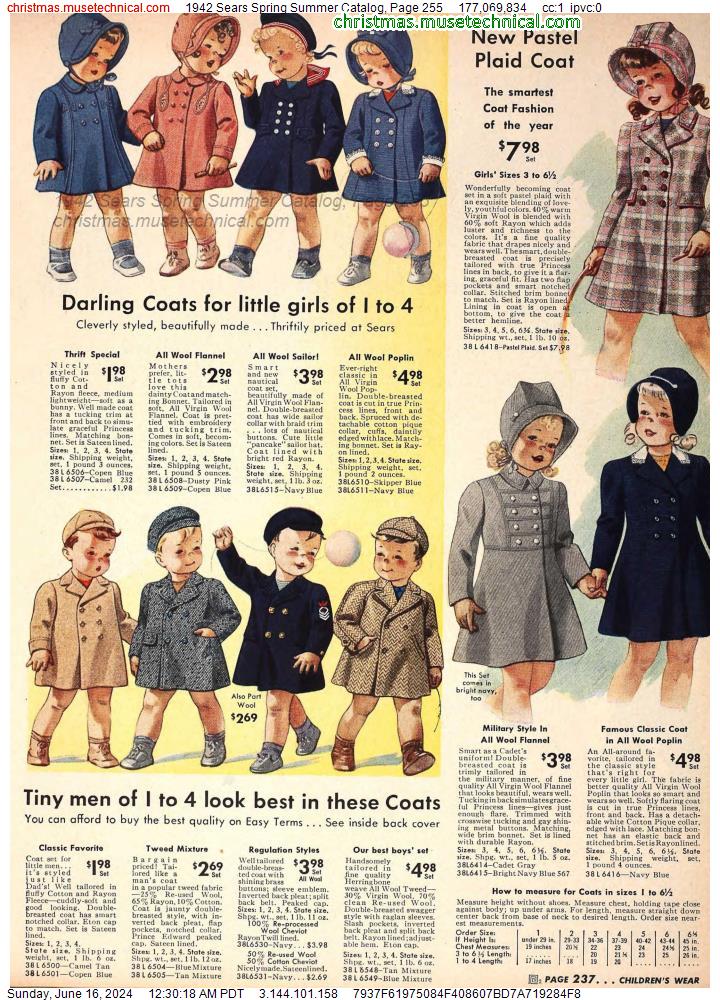 1942 Sears Spring Summer Catalog, Page 255