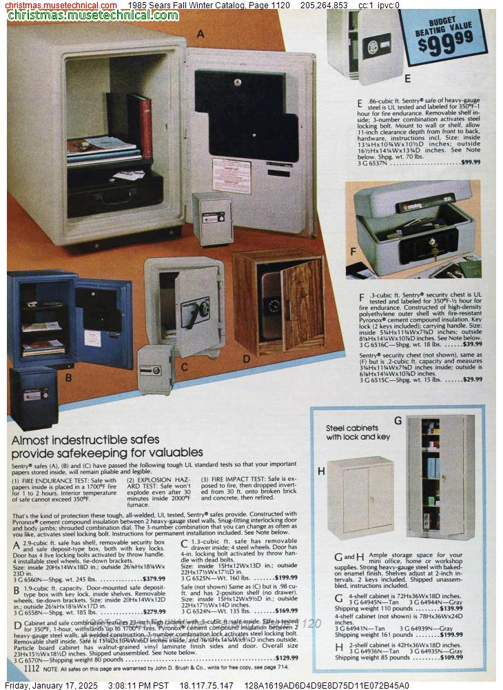 1985 Sears Fall Winter Catalog, Page 1120