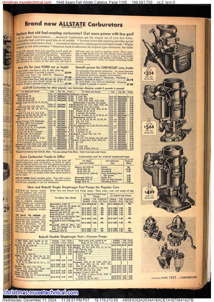 1946 Sears Fall Winter Catalog, Page 1105