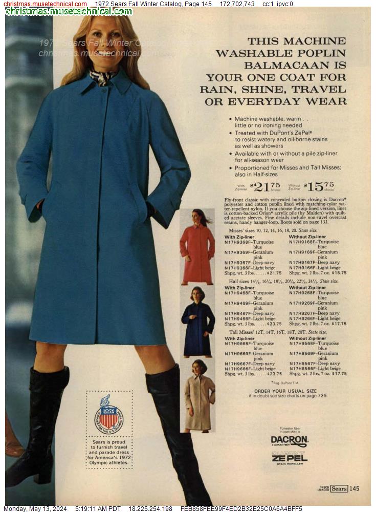 1972 Sears Fall Winter Catalog, Page 145