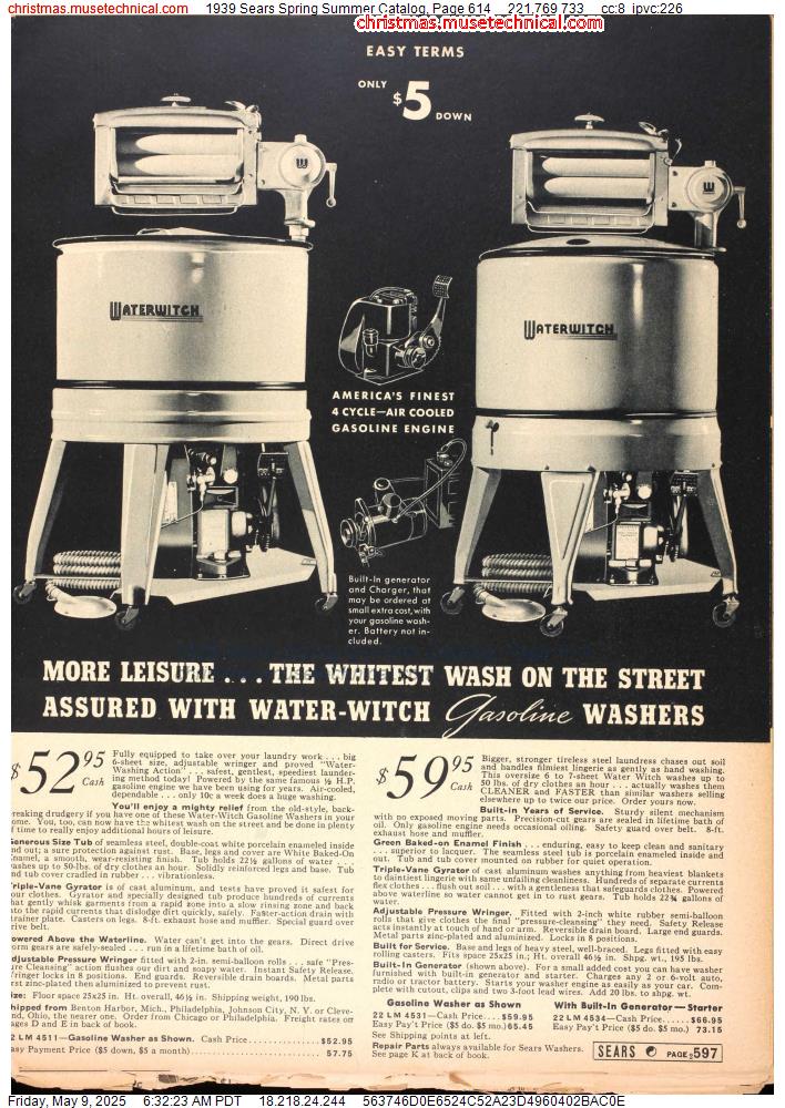 1939 Sears Spring Summer Catalog, Page 614