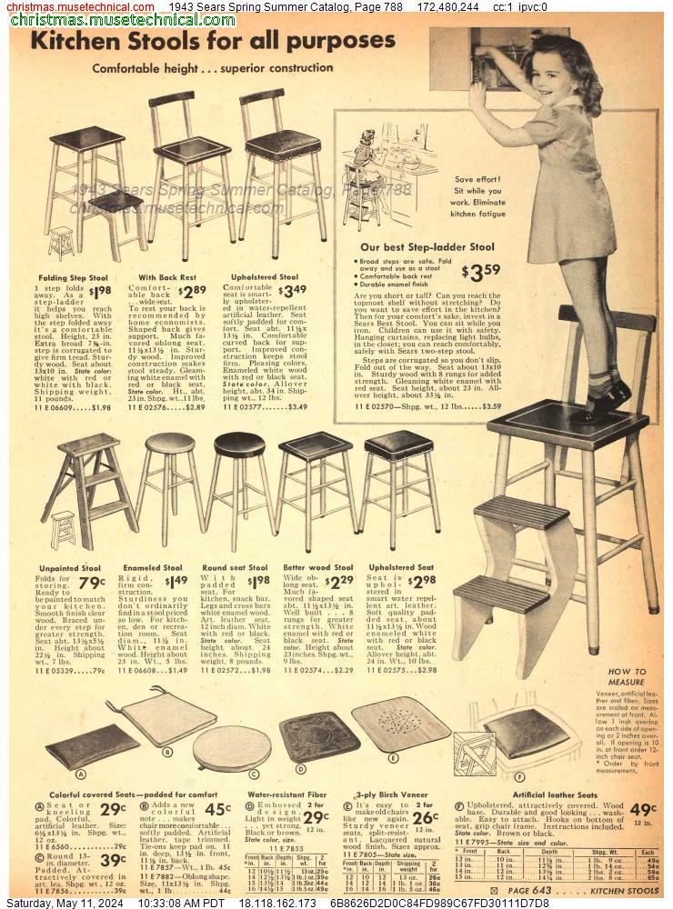 1943 Sears Spring Summer Catalog, Page 788
