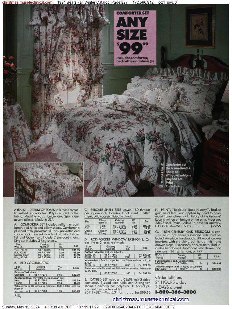 1991 Sears Fall Winter Catalog, Page 827