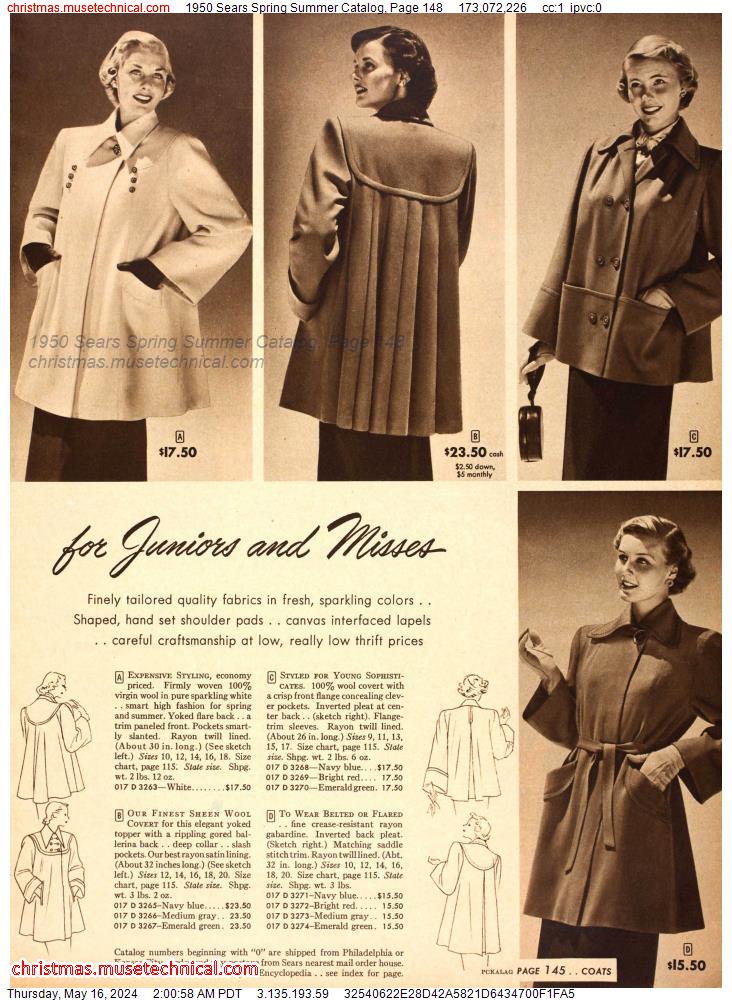 1950 Sears Spring Summer Catalog, Page 148