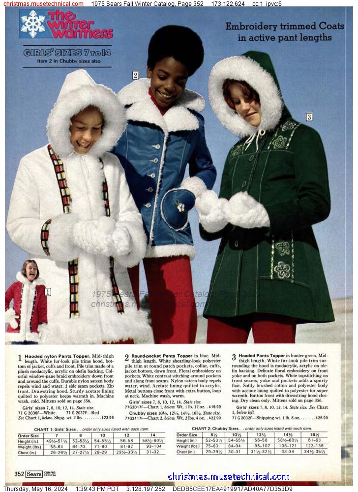 1975 Sears Fall Winter Catalog, Page 352