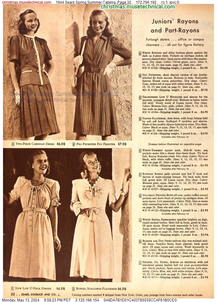 1944 Sears Spring Summer Catalog, Page 32