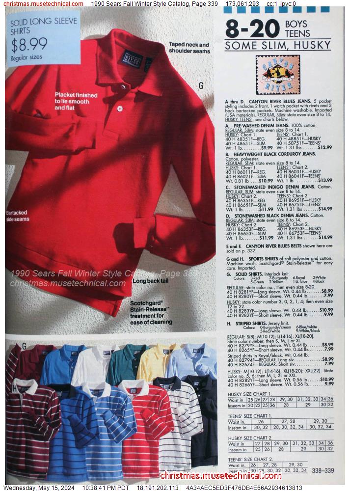 1990 Sears Fall Winter Style Catalog, Page 339