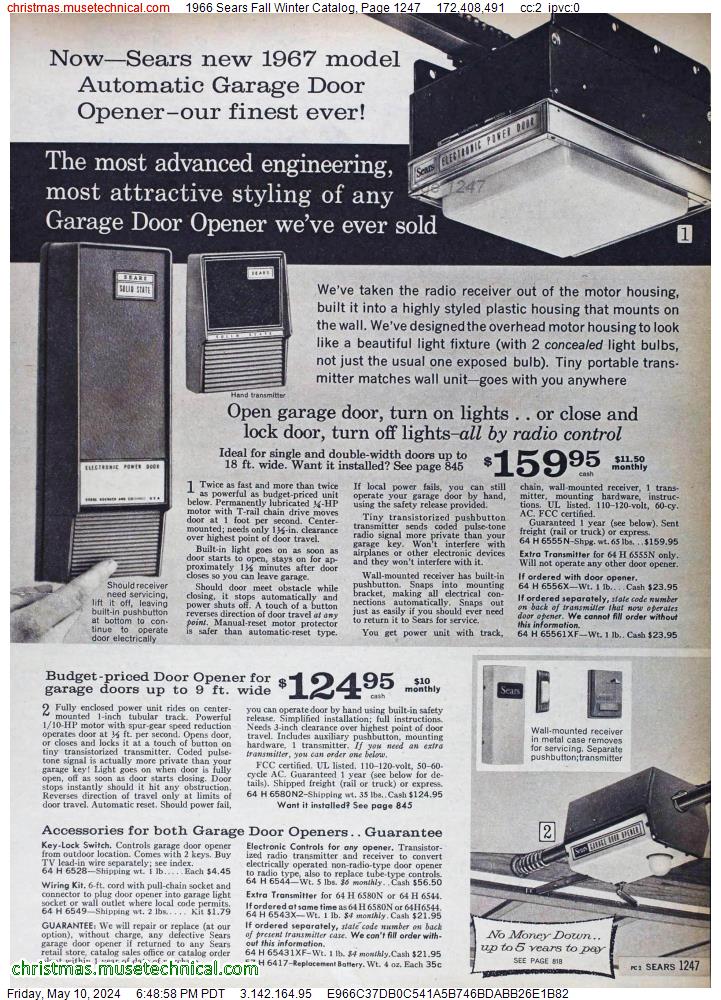1966 Sears Fall Winter Catalog, Page 1247