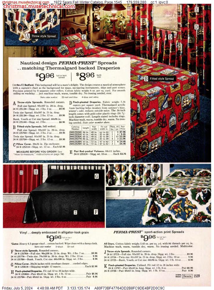 1972 Sears Fall Winter Catalog, Page 1545