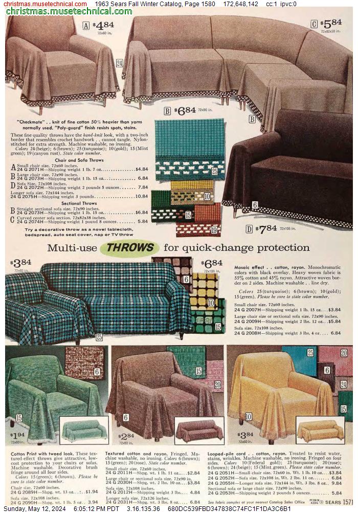 1963 Sears Fall Winter Catalog, Page 1580