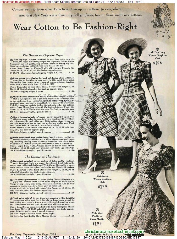 1940 Sears Spring Summer Catalog, Page 21