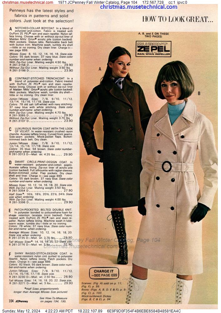 1971 JCPenney Fall Winter Catalog, Page 104