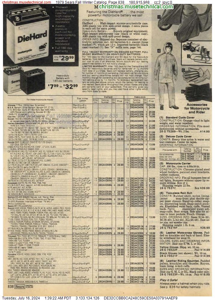 1979 Sears Fall Winter Catalog, Page 838