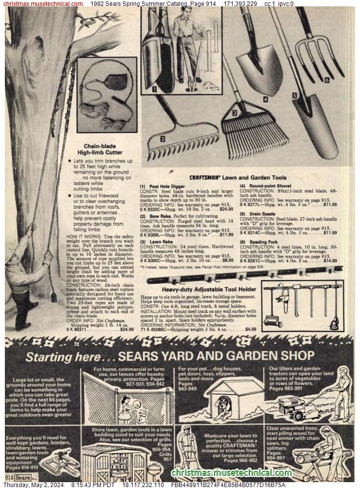 1982 Sears Spring Summer Catalog, Page 914