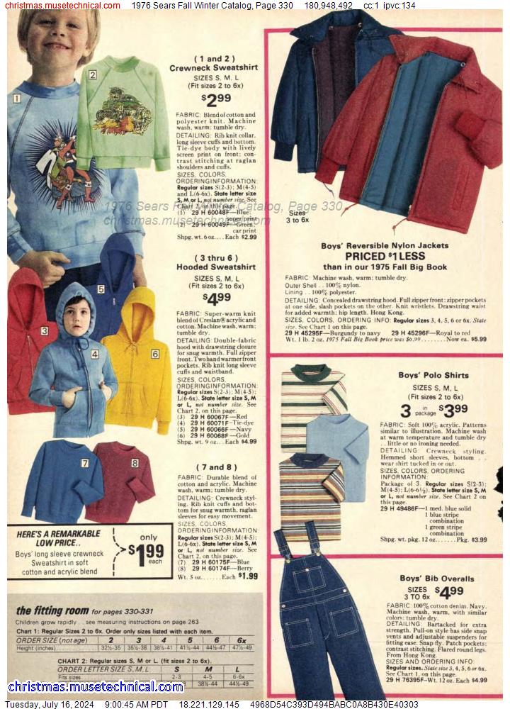 1976 Sears Fall Winter Catalog, Page 330
