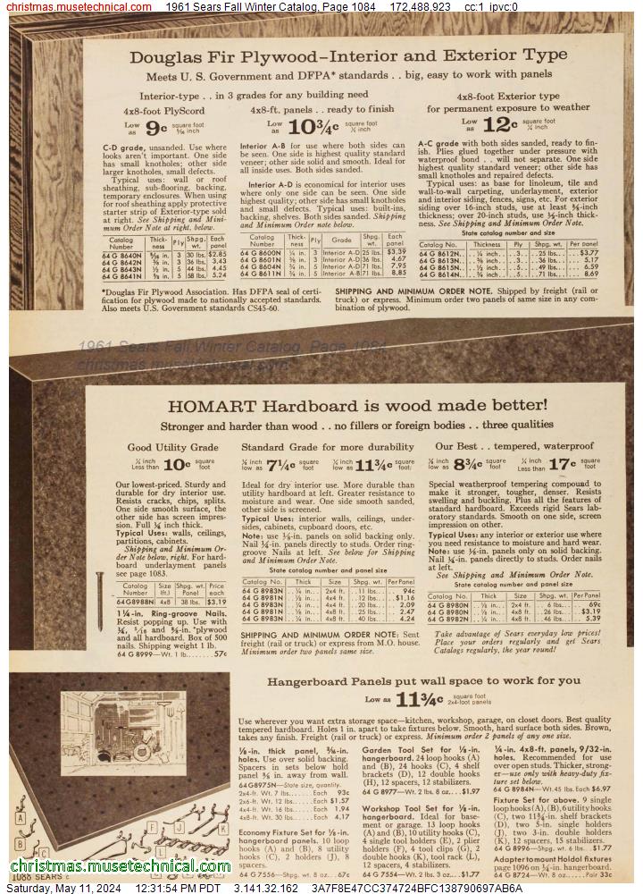 1961 Sears Fall Winter Catalog, Page 1084