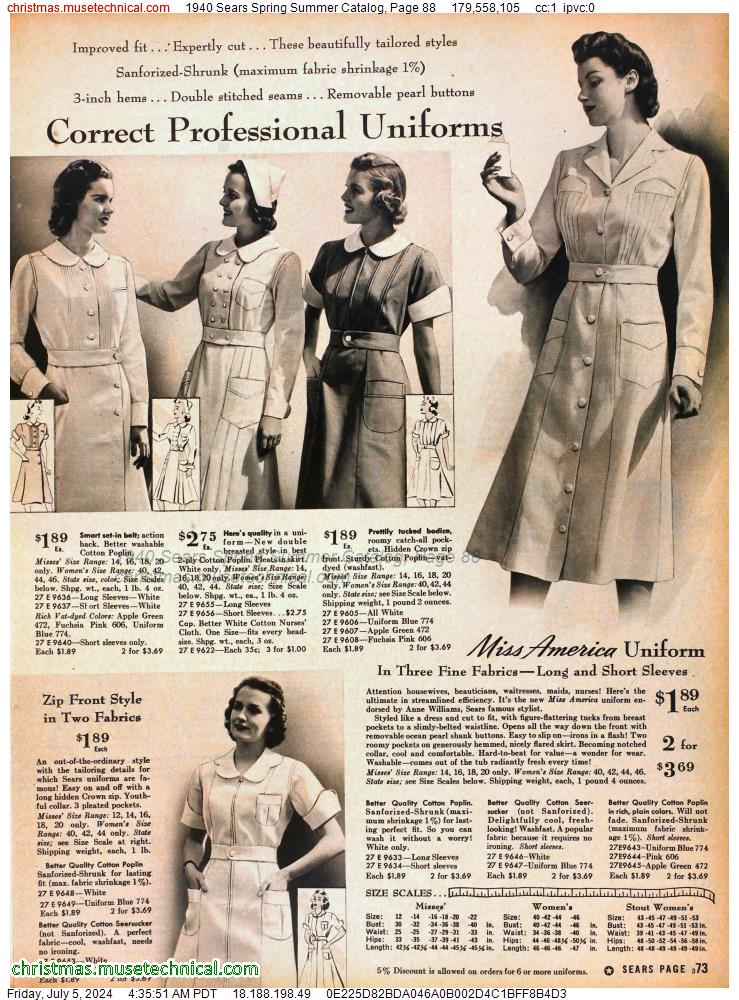 1940 Sears Spring Summer Catalog, Page 88