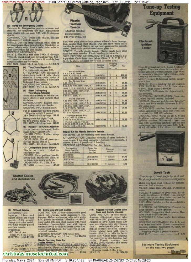 1980 Sears Fall Winter Catalog, Page 825