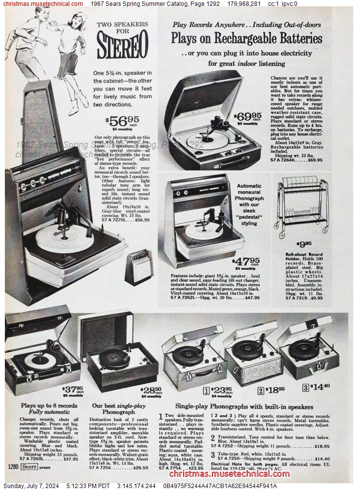 1967 Sears Spring Summer Catalog, Page 1292