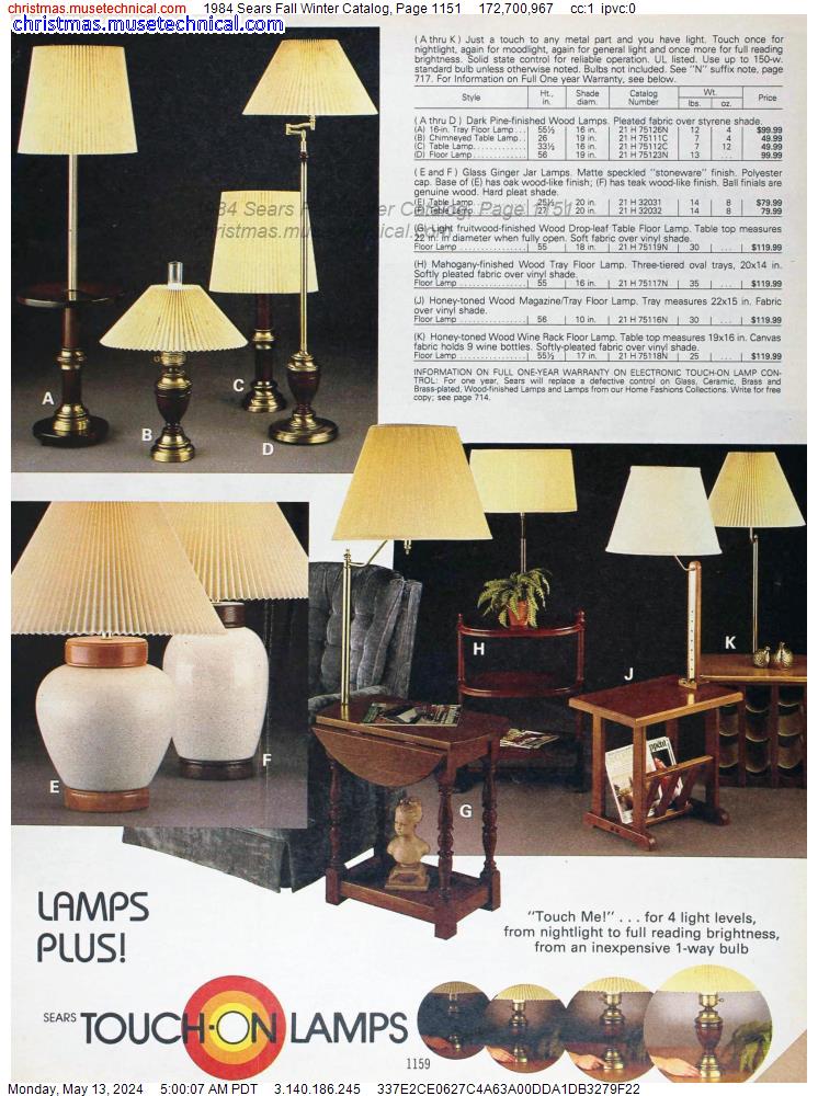 1984 Sears Fall Winter Catalog, Page 1151