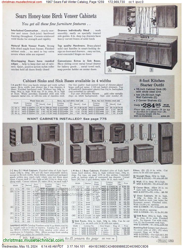 1967 Sears Fall Winter Catalog, Page 1259