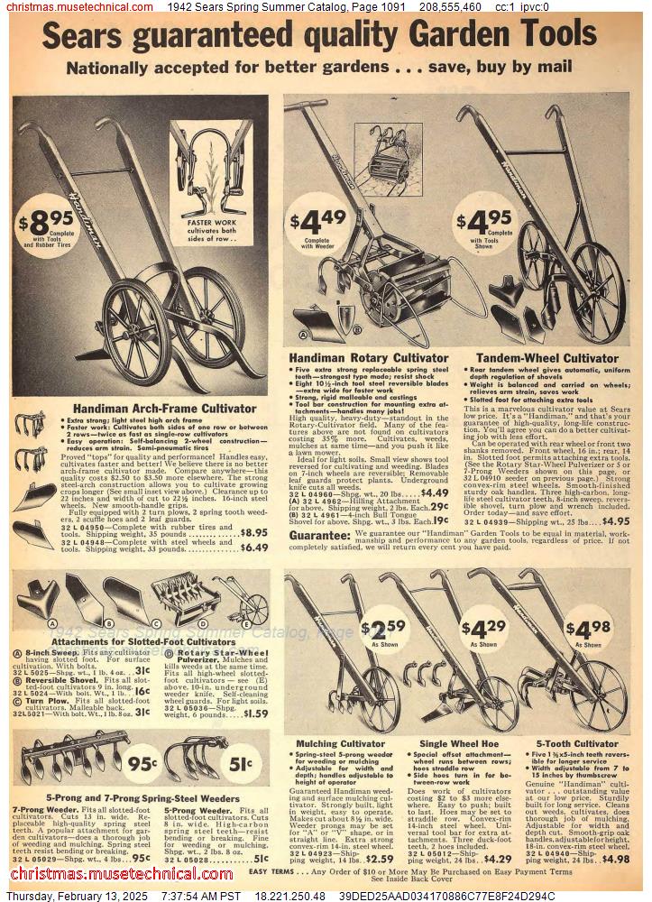 1942 Sears Spring Summer Catalog, Page 1091