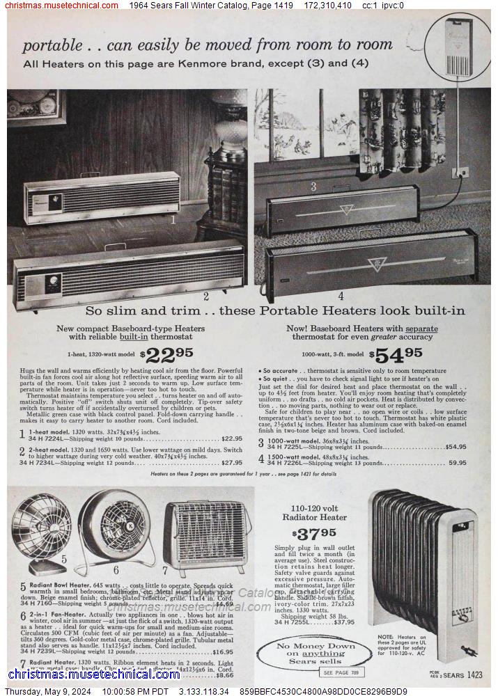 1964 Sears Fall Winter Catalog, Page 1419