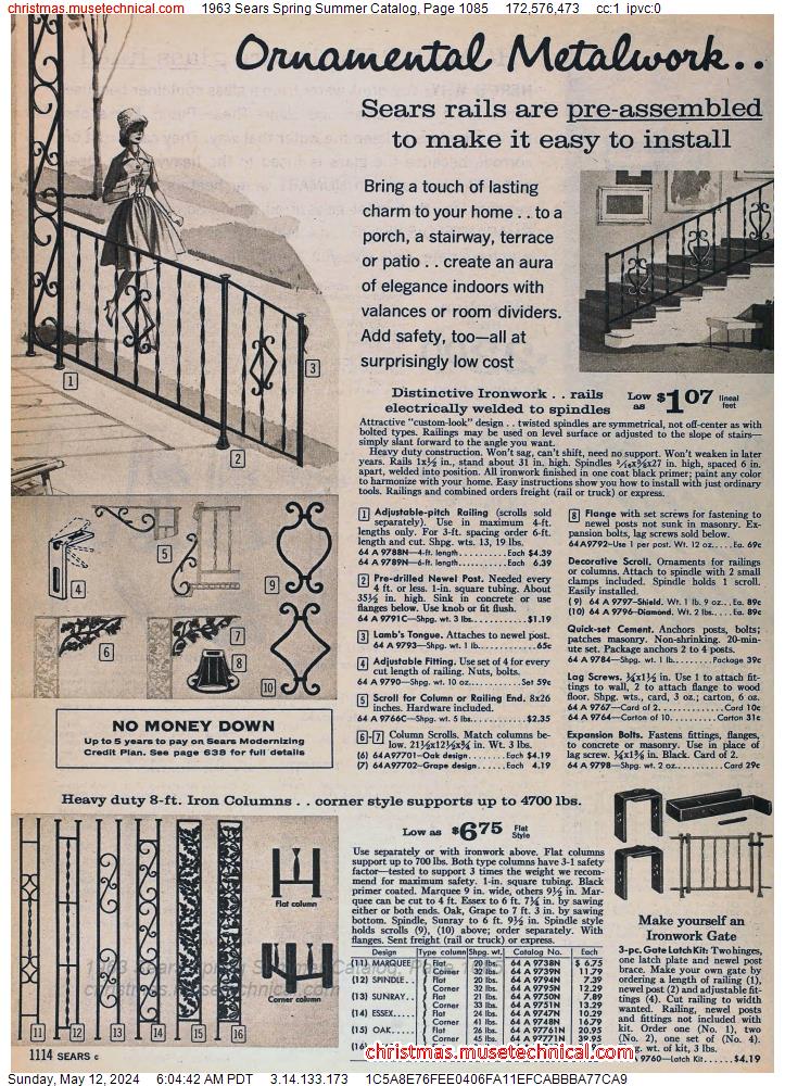 1963 Sears Spring Summer Catalog, Page 1085